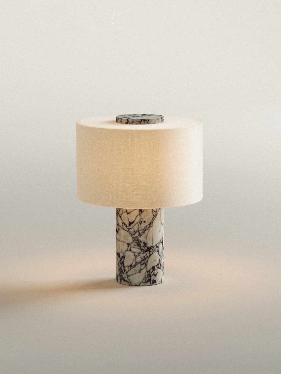 (Early Access) Aurum Table Lamp Small V. 2 | Calacatta Viola Marble & Linen | Portable