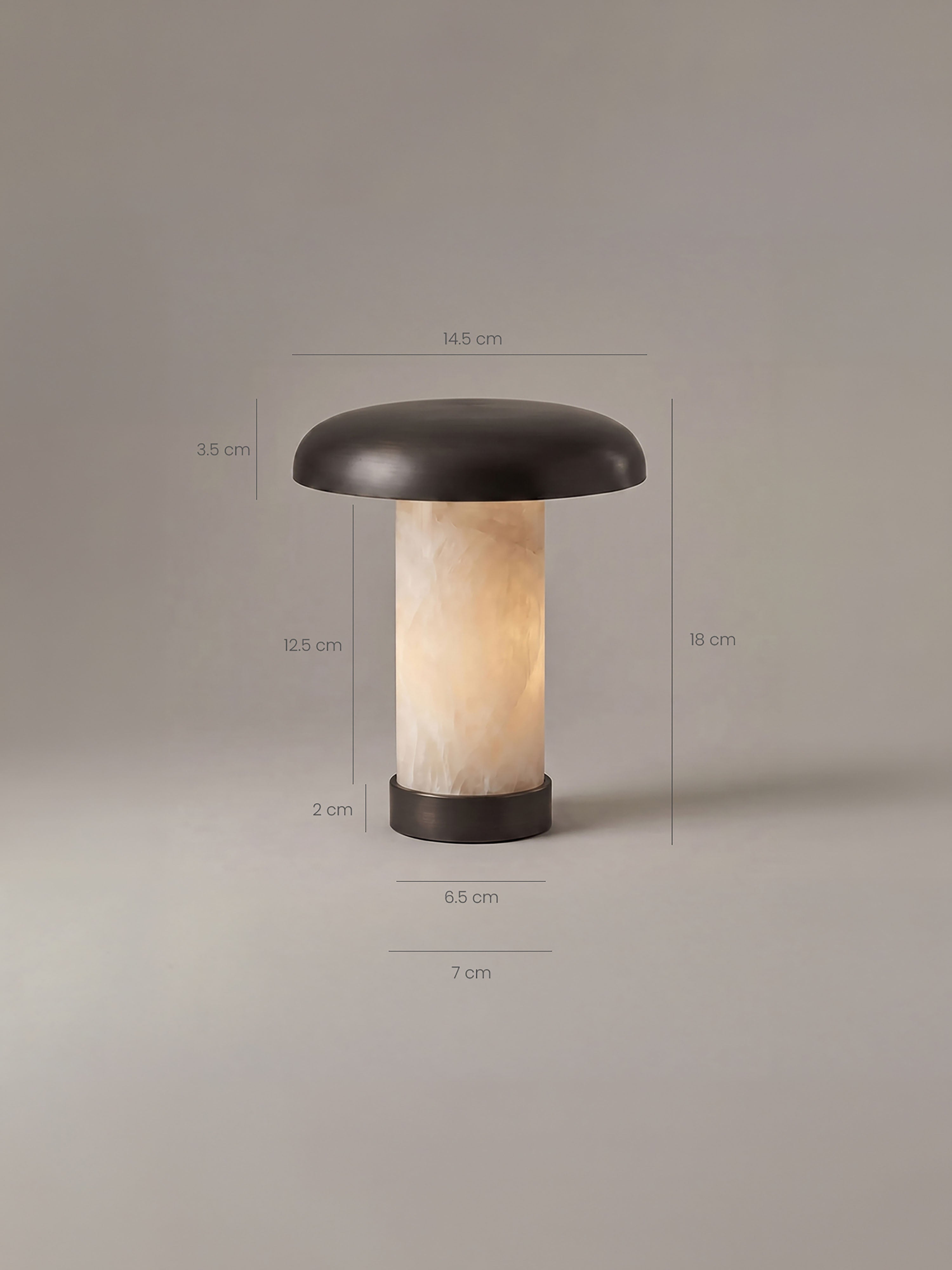 Artus Portable Lamp | Alabaster & Bronze