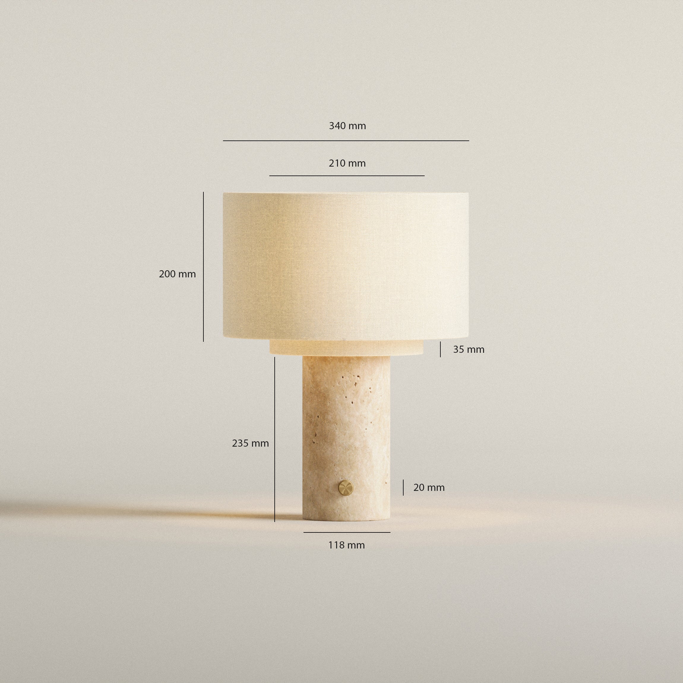 Ivy Table Lamp | Travertine & Linen