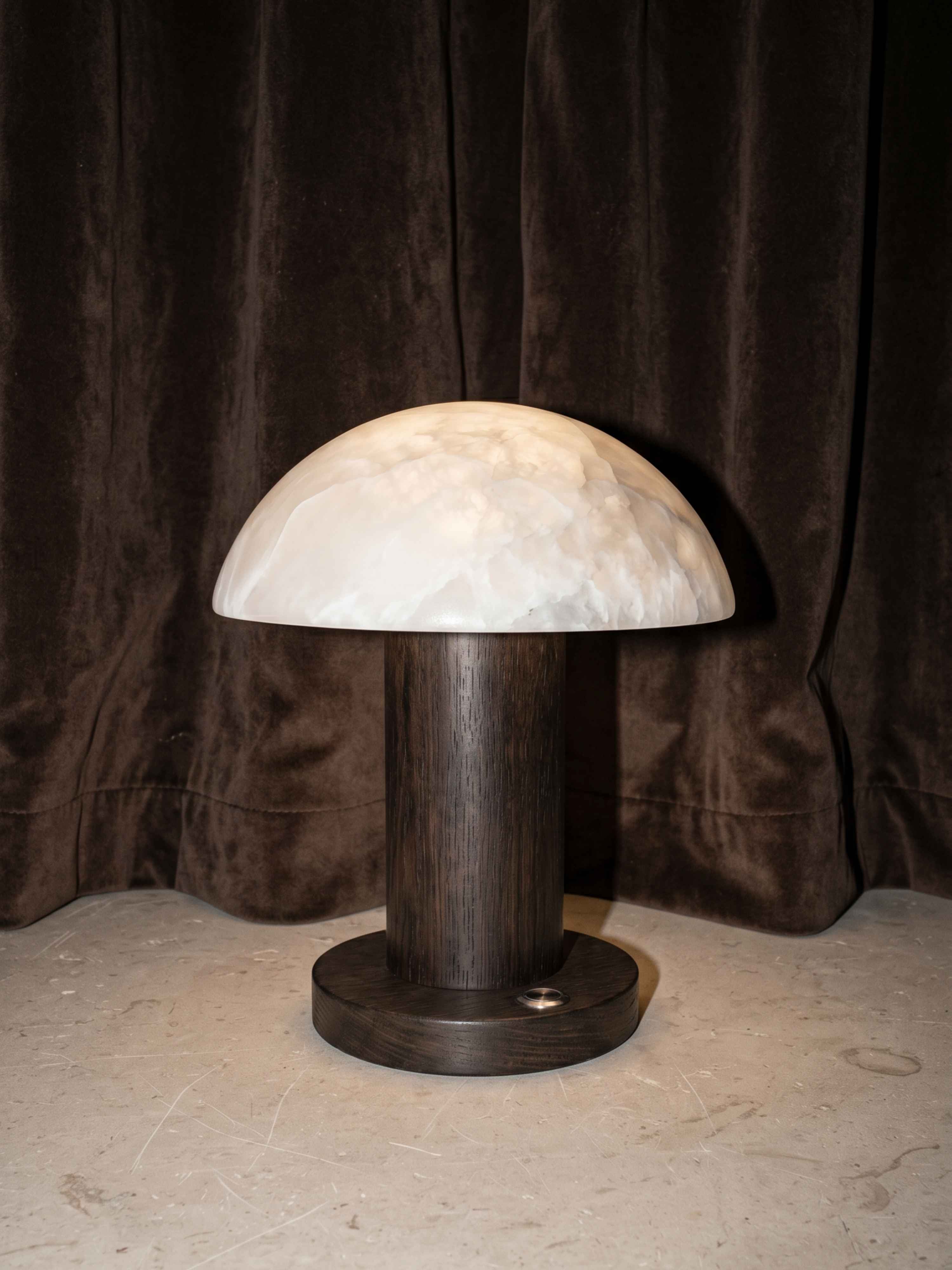 The Portable Alto Lamp | Alabaster & Dark Wood