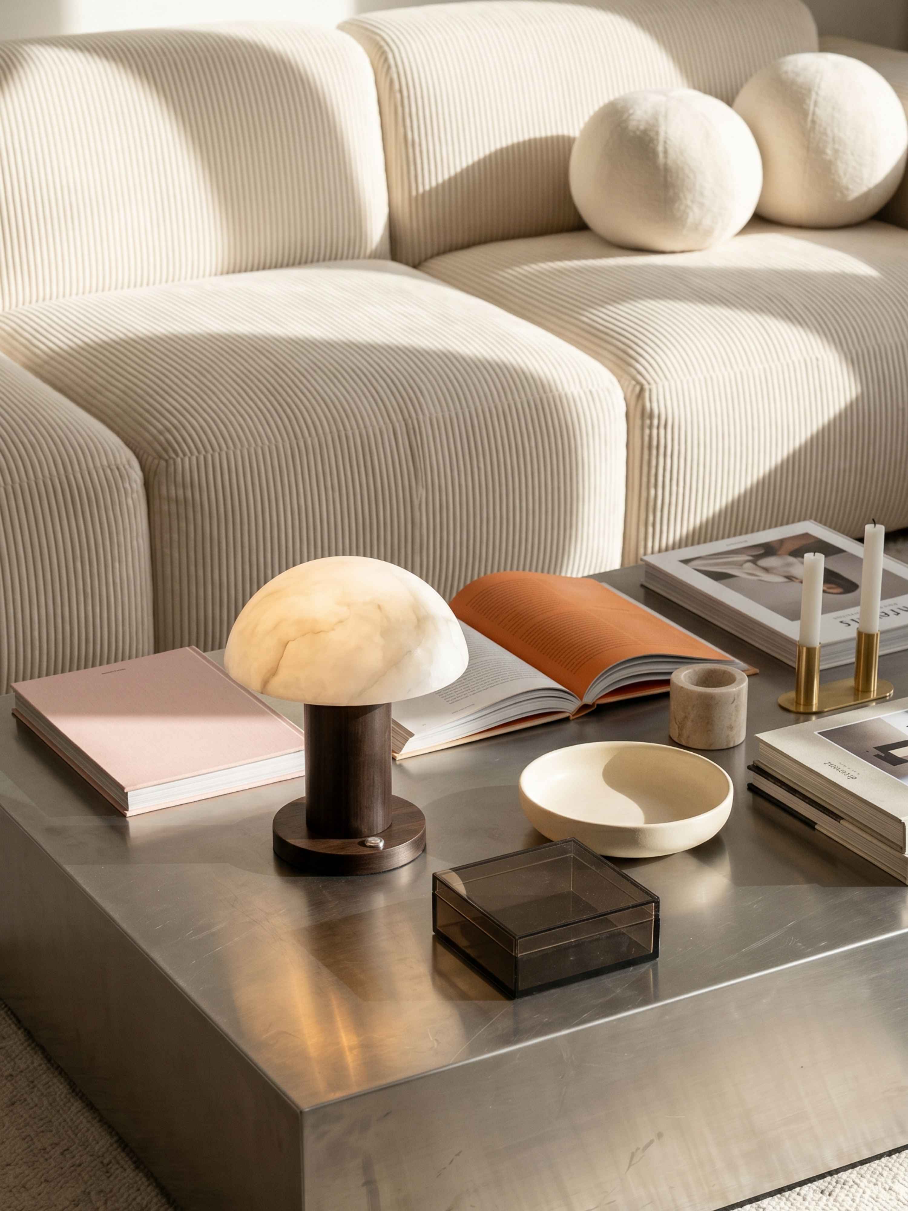 The Portable Alto Lamp | Alabaster & Dark Wood