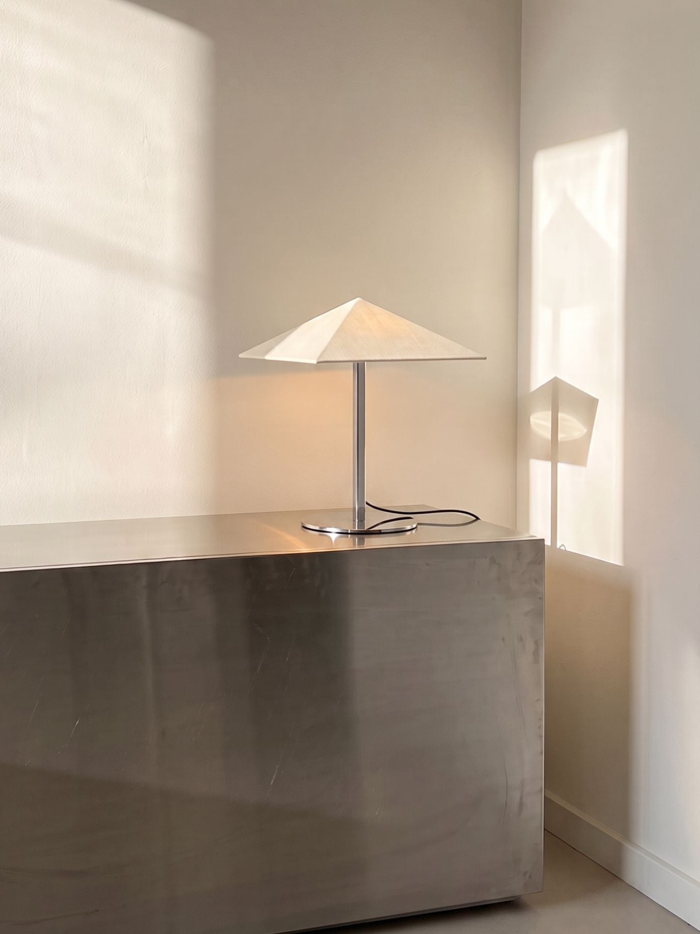 The Original - Vela Table Lamp | Chrome & Linen