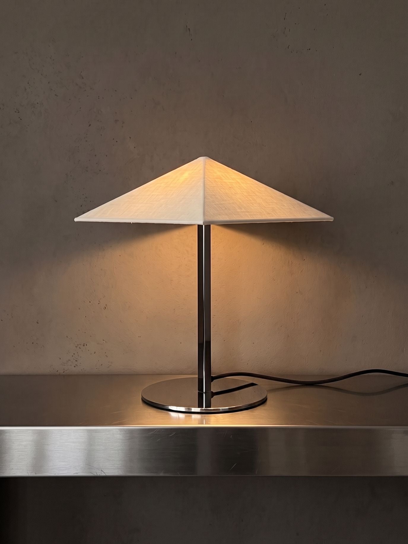 The Original - Vela Table Lamp | Chrome & Linen
