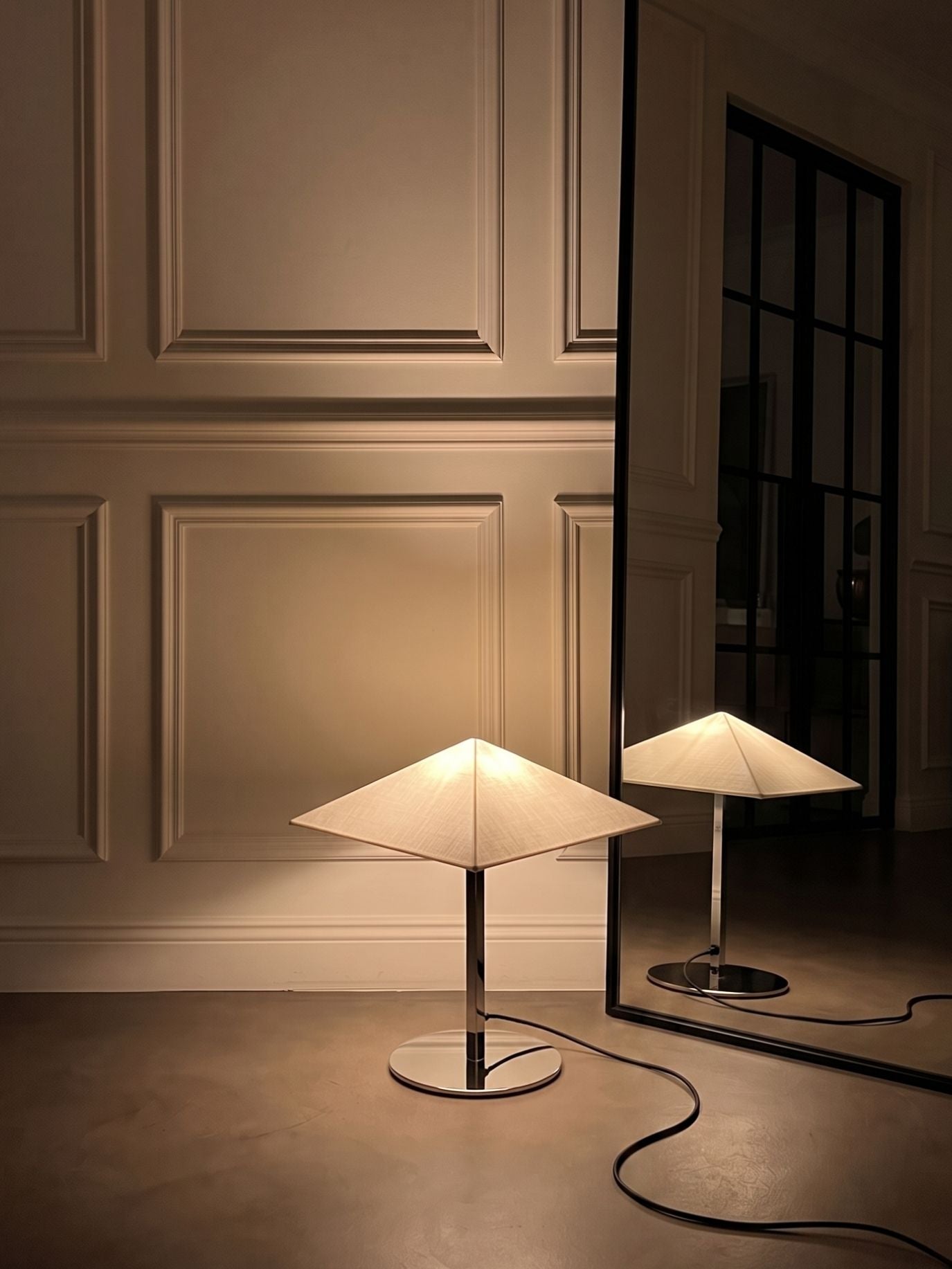 The Original - Vela Table Lamp | Chrome & Linen