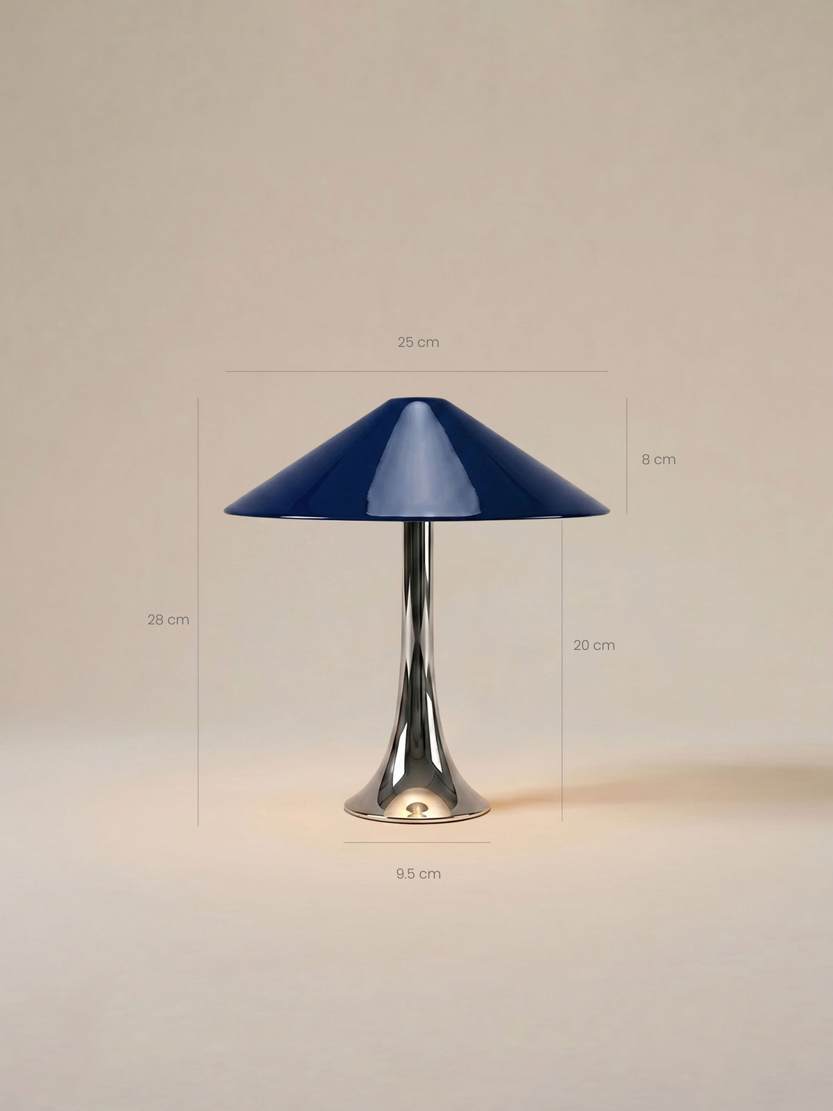 The Original - Nova Large Portable Lamp | Chrome & Dark Blue