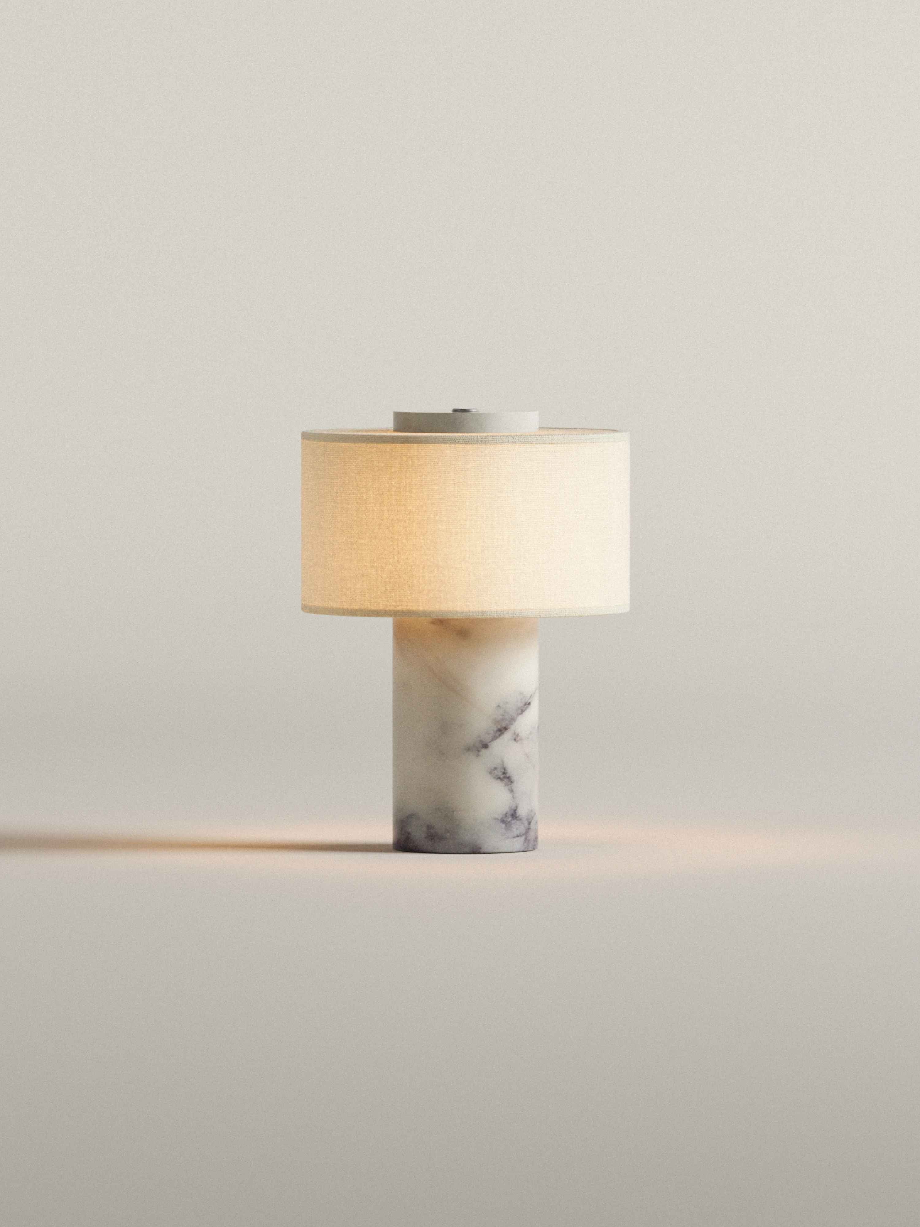 (Sample Sale) Auríe Portable Lamp | Calacatta Viola Marble & Linen