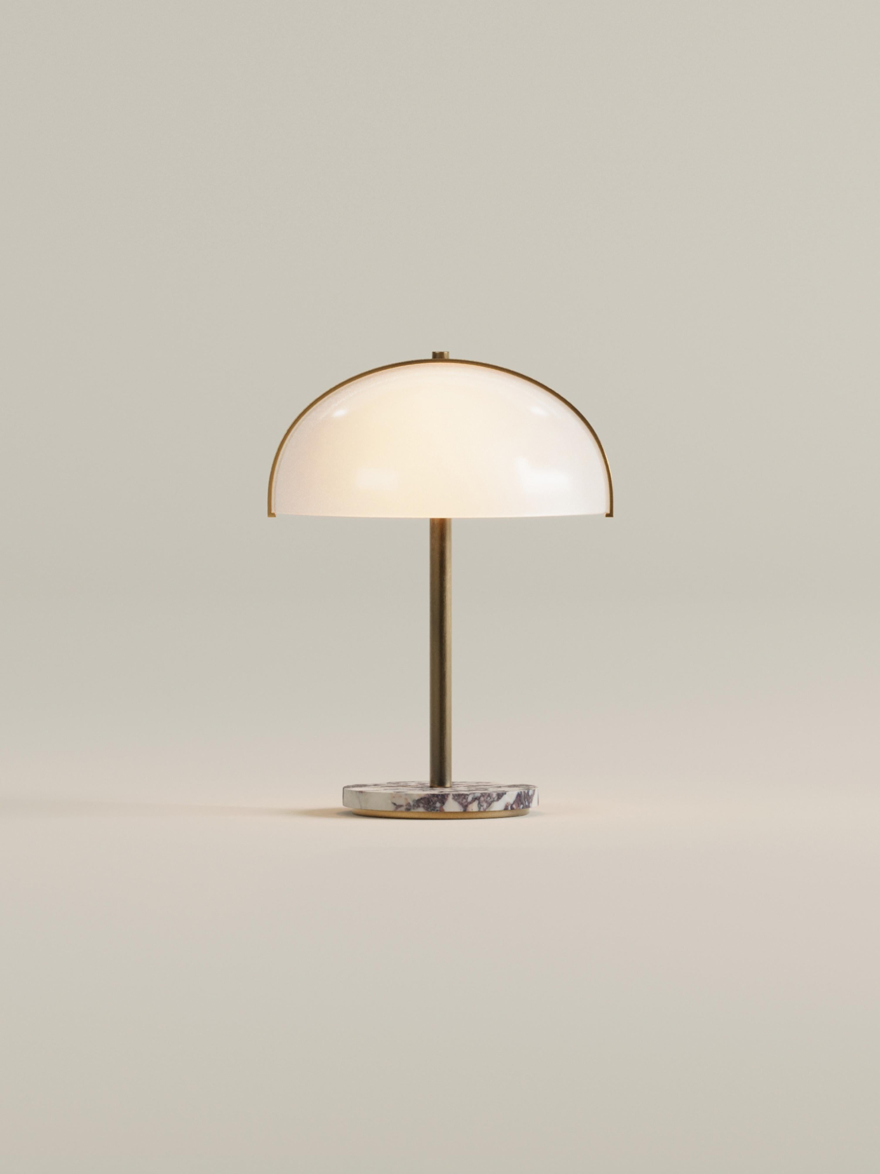 Opal Portable Lamp | Calacatta Viola Marble, Bronze & Opaline Acrylic