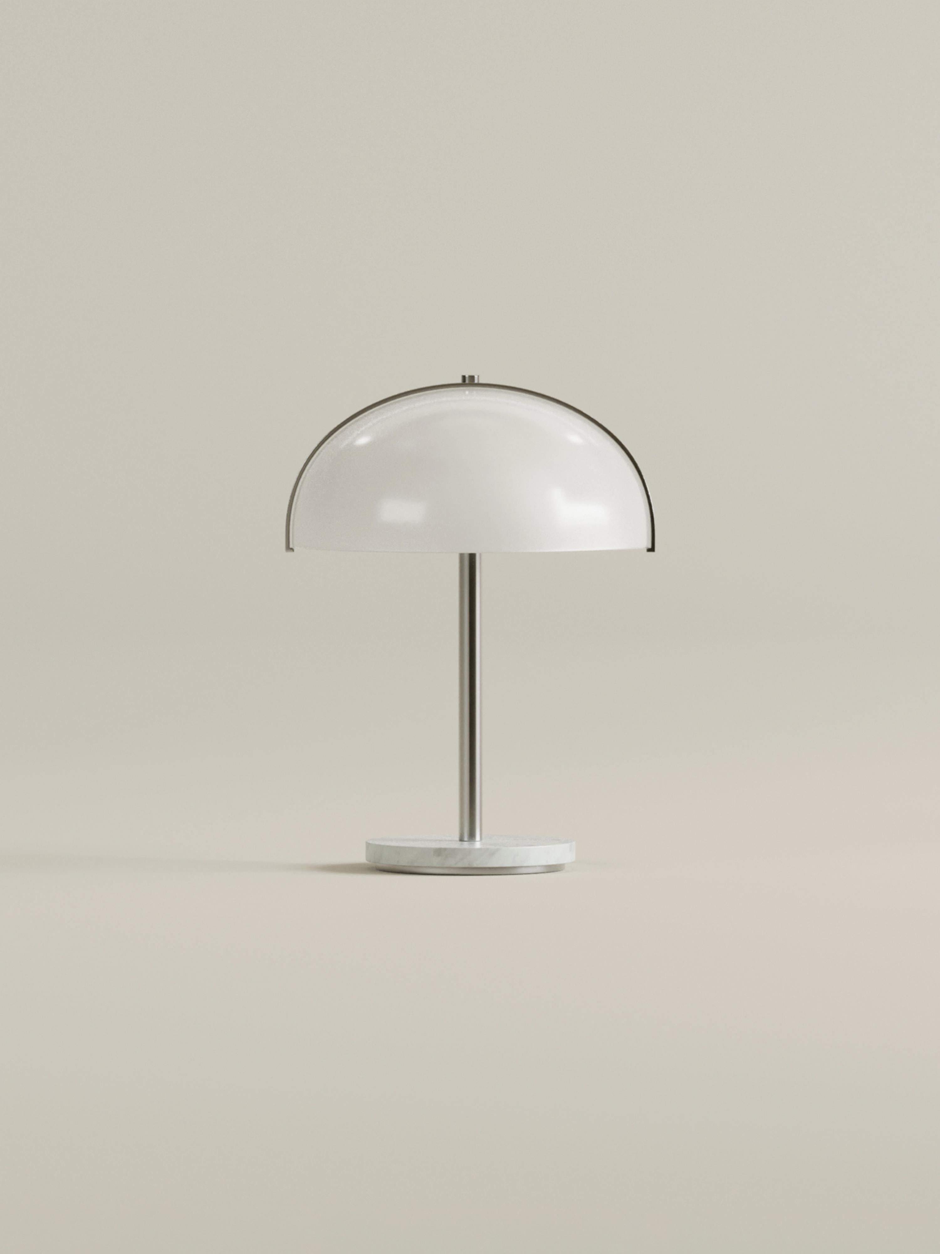 Opal Portable Lamp | White Marble, Chrome & Opaline Acrylic