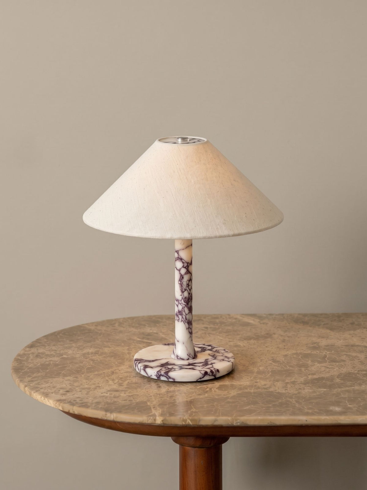 Rossa Portable Lamp | Calacatta Viola & Linen