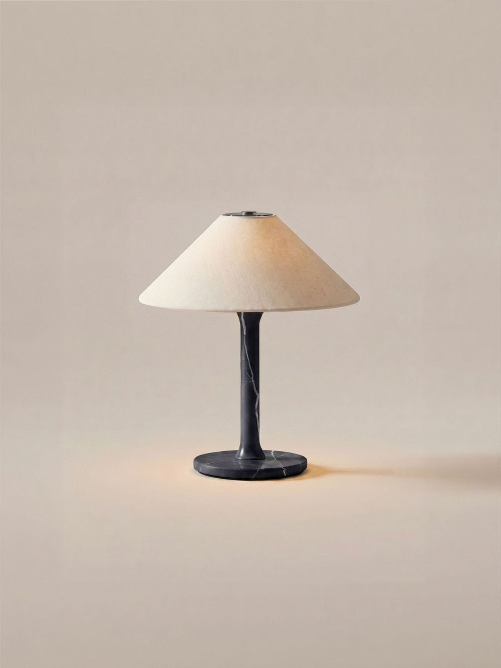 The Rossa Portable Lamp | Black Marble & Linen