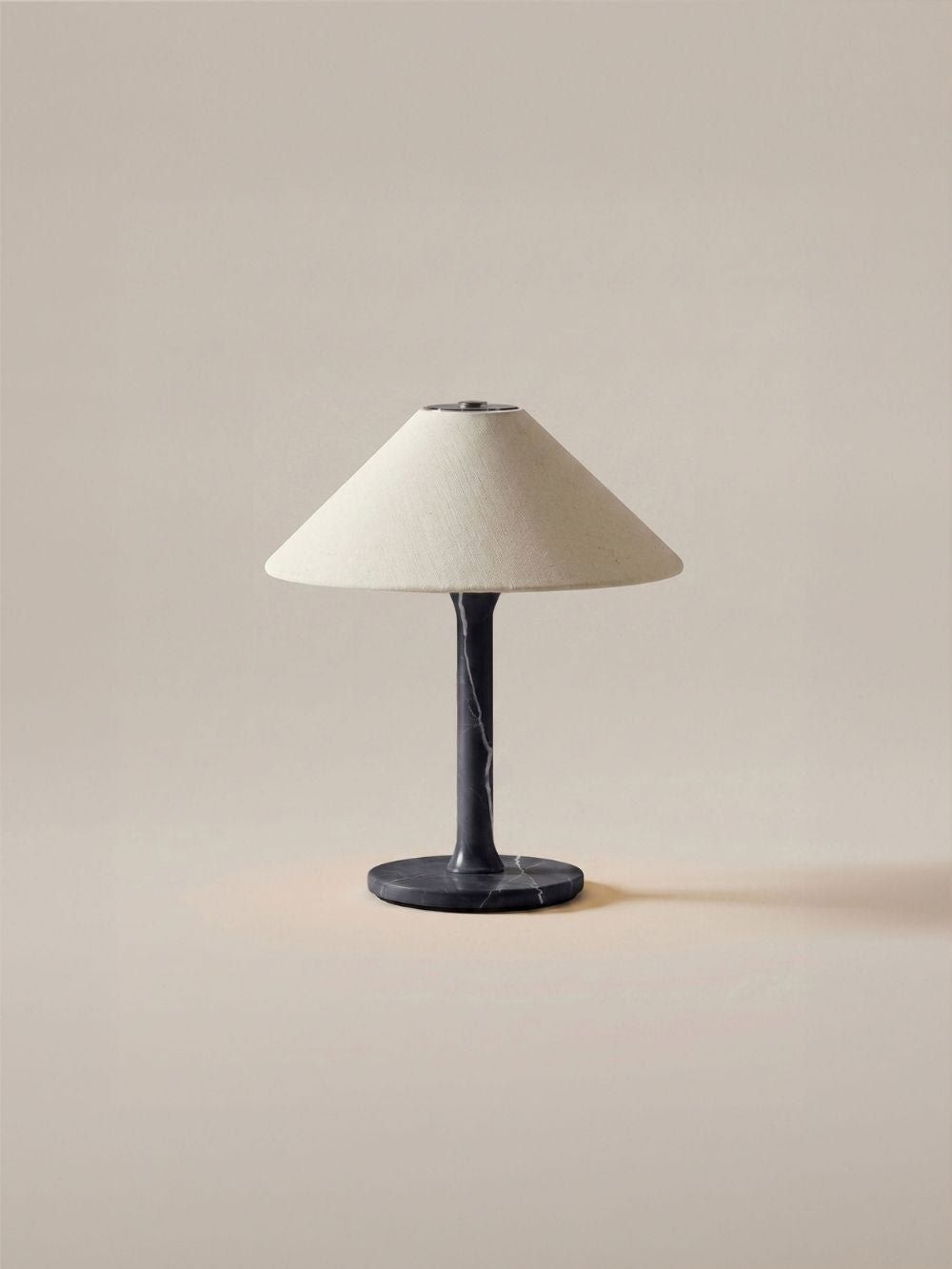 The Rossa Portable Lamp | Black Marble & Linen