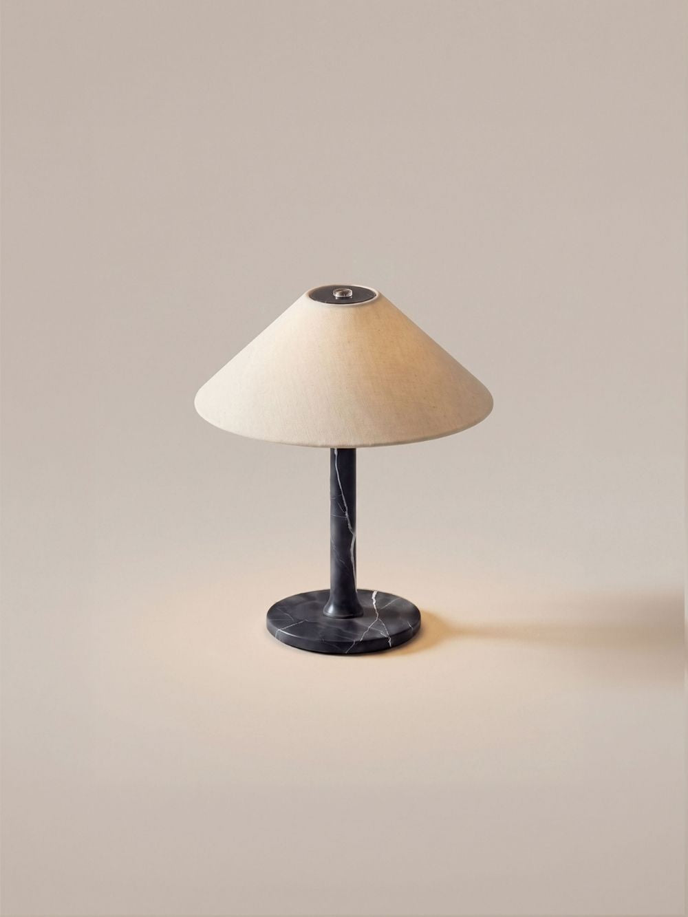 The Rossa Portable Lamp | Black Marble & Linen
