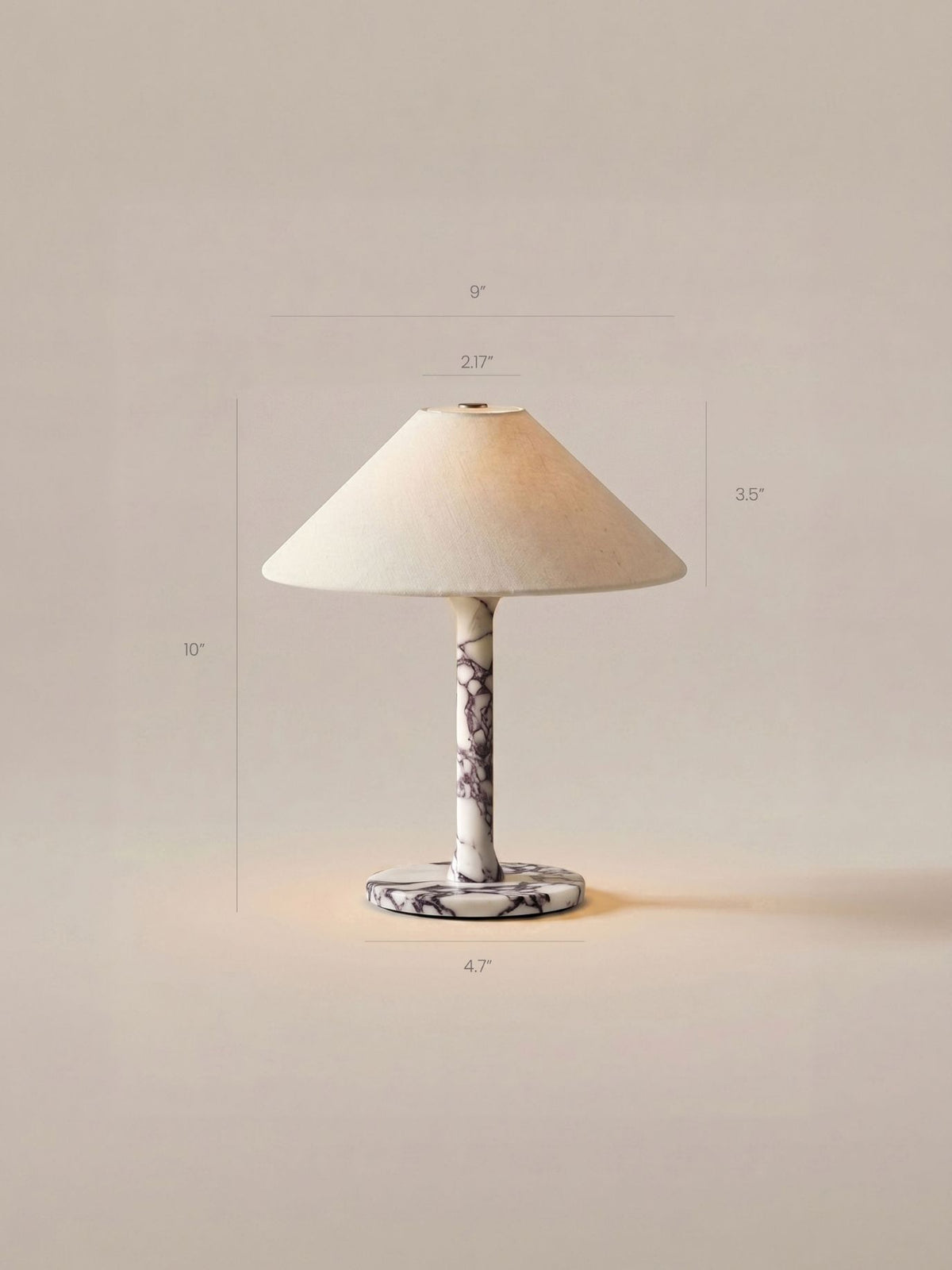 The Original - Portable Rossa Lamp | Calacatta Viola & Linen