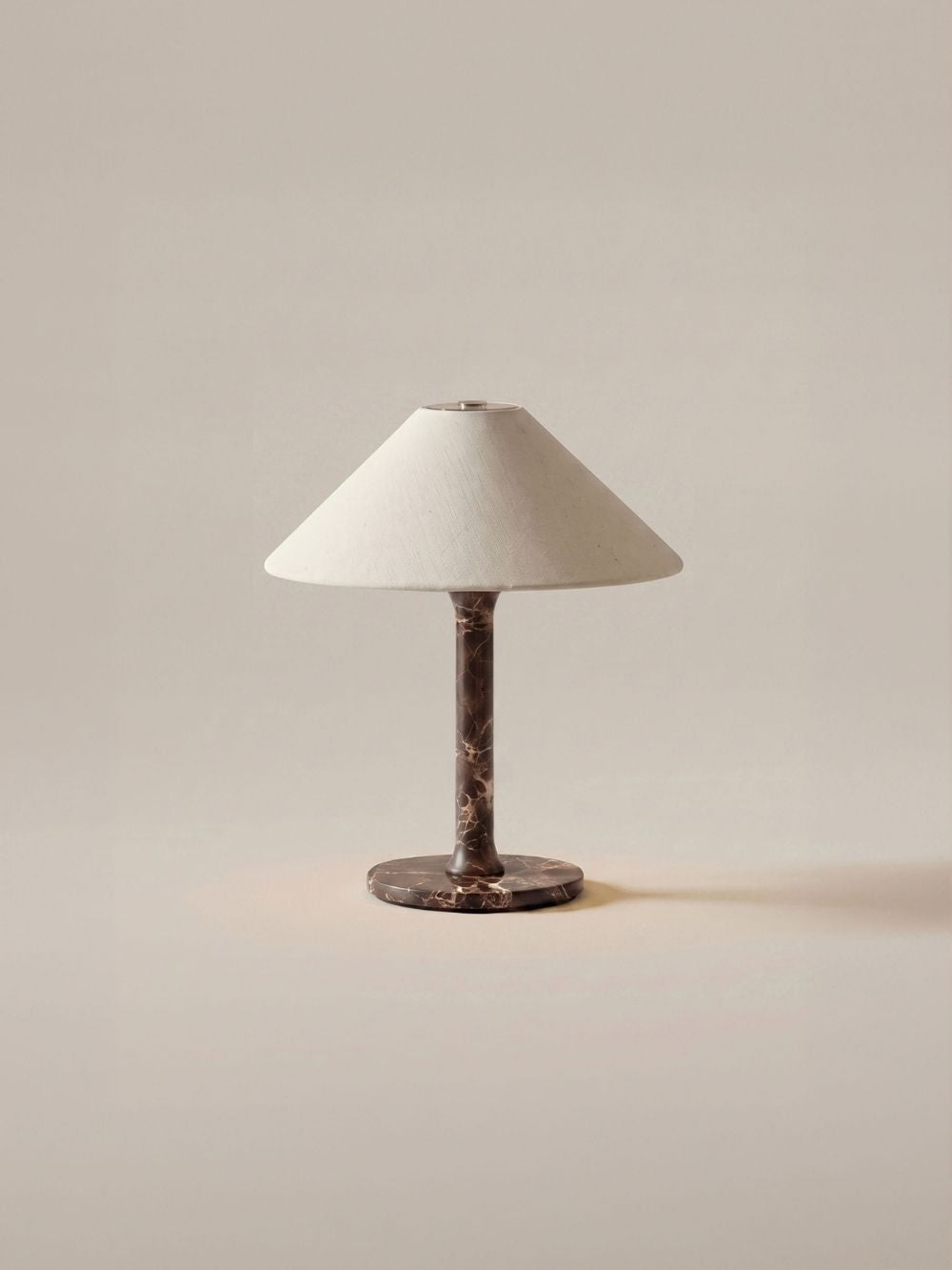 The Rossa Portable Lamp | Brown Marble & Linen