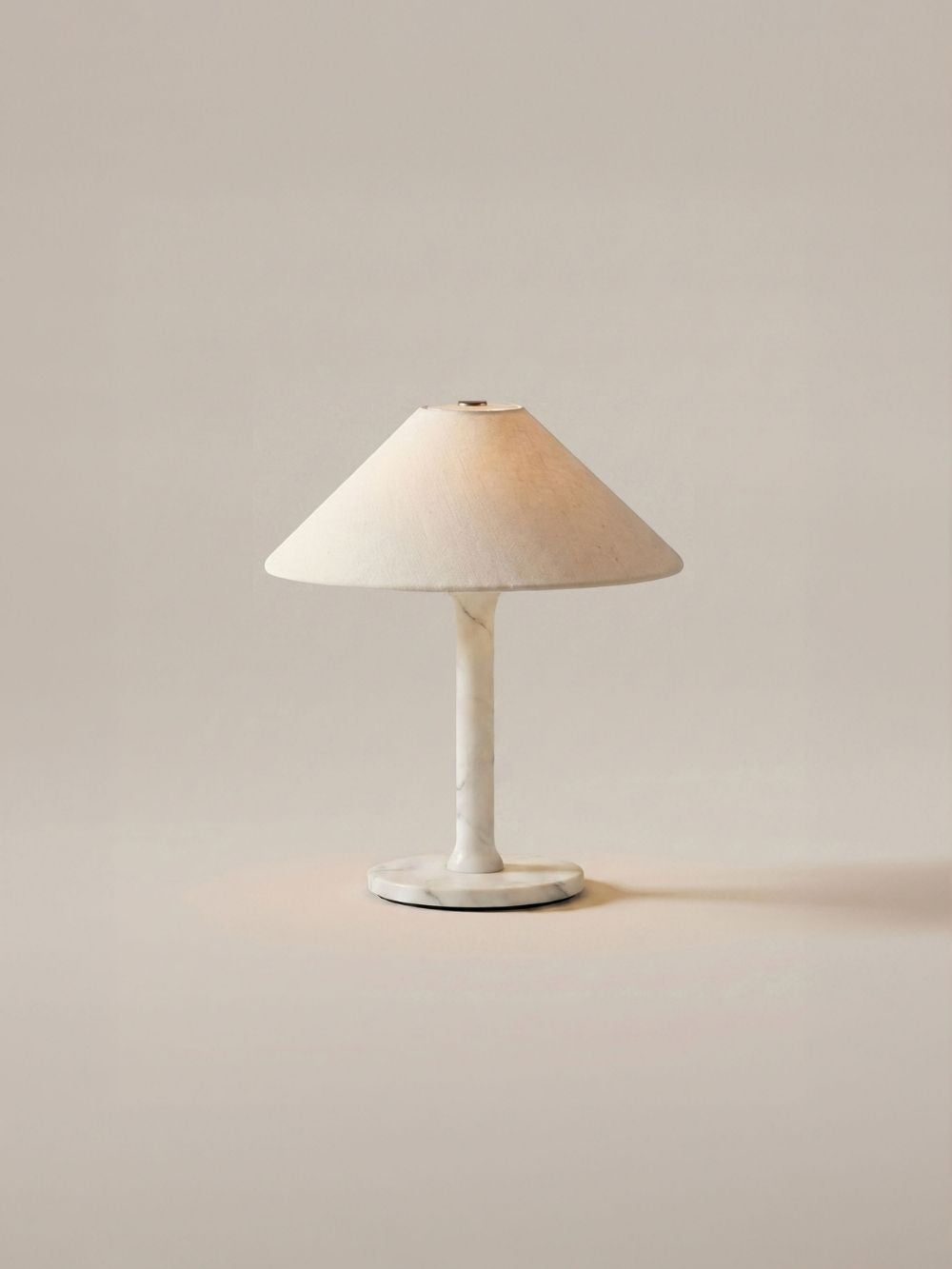 The Rossa Portable Lamp | White Marble & Linen