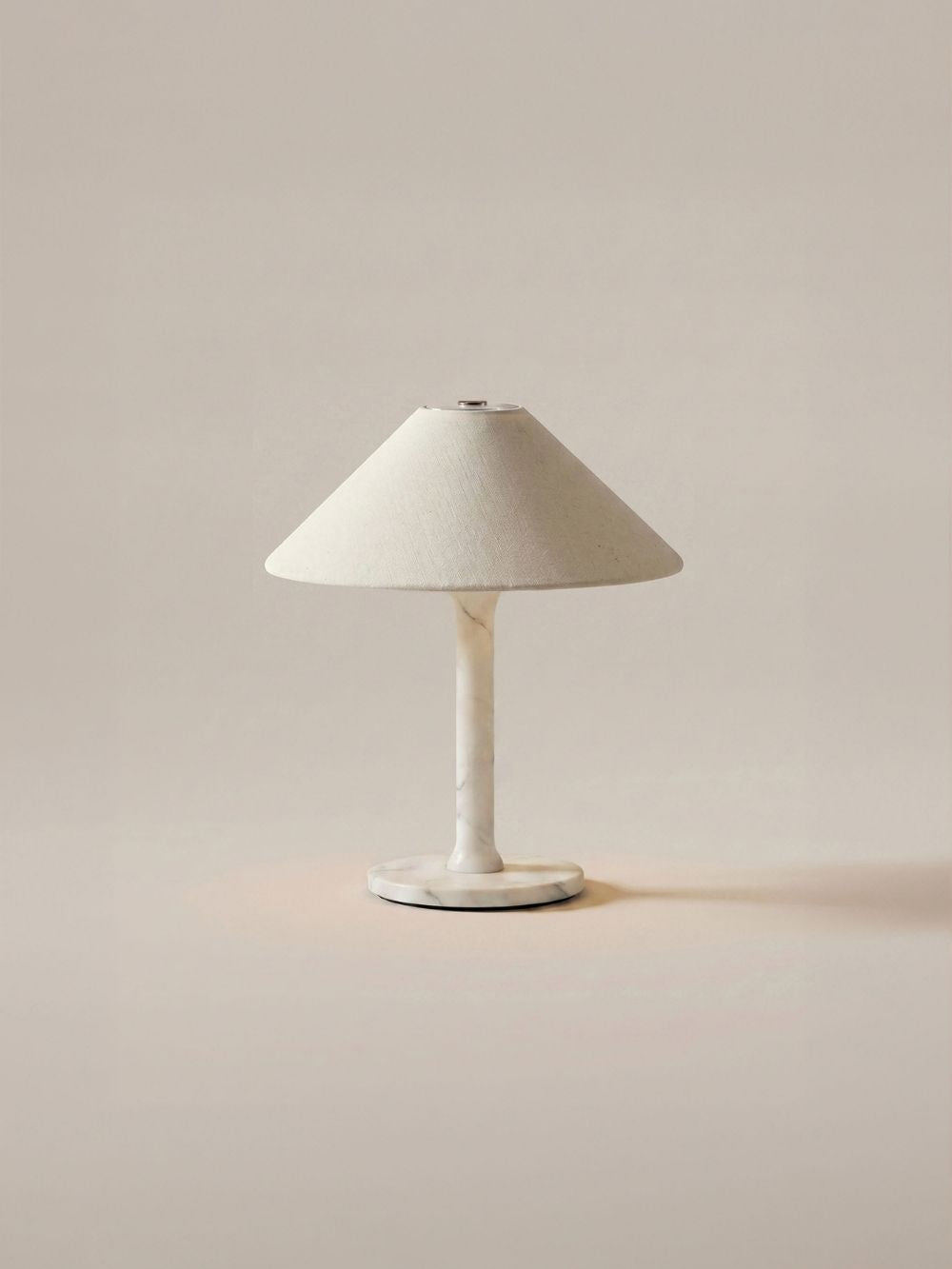 The Rossa Portable Lamp | White Marble & Linen