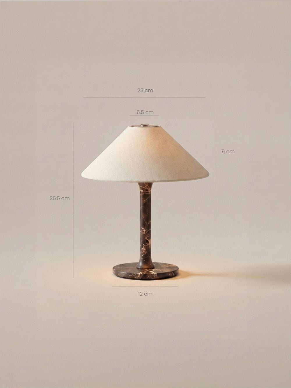 The Rossa Portable Lamp | Brown Marble & Linen