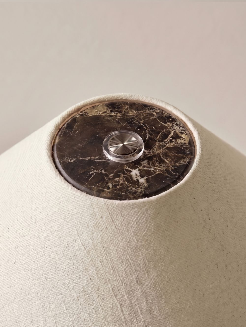 The Rossa Portable Lamp | Brown Marble & Linen