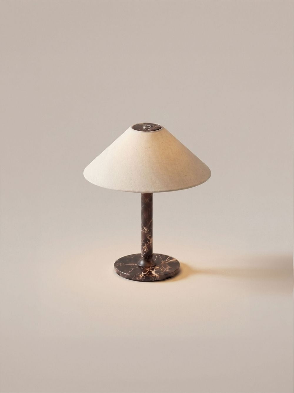 The Rossa Portable Lamp | Brown Marble & Linen