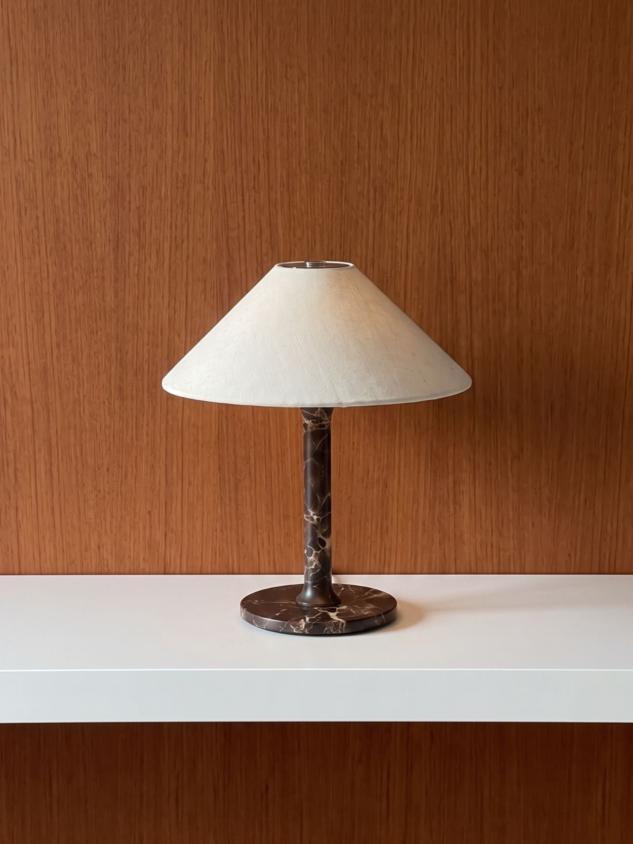 The Rossa Portable Lamp | Brown Marble & Linen