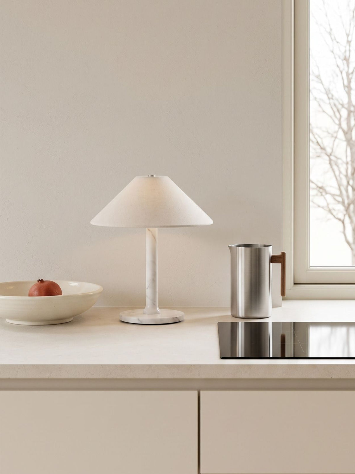 The Original - Portable Rossa Lamp | White Marble & Linen