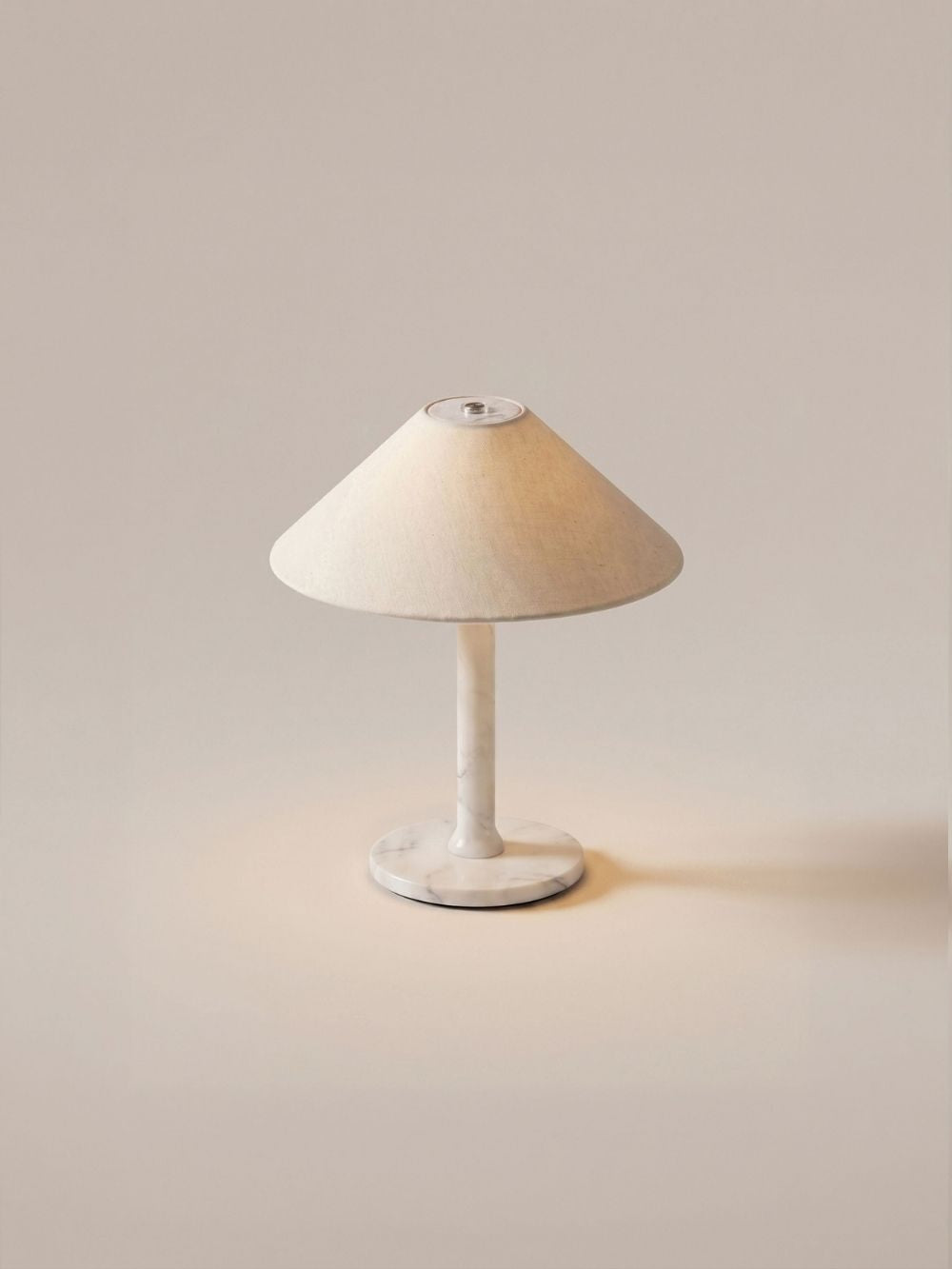 The Rossa Portable Lamp | White Marble & Linen