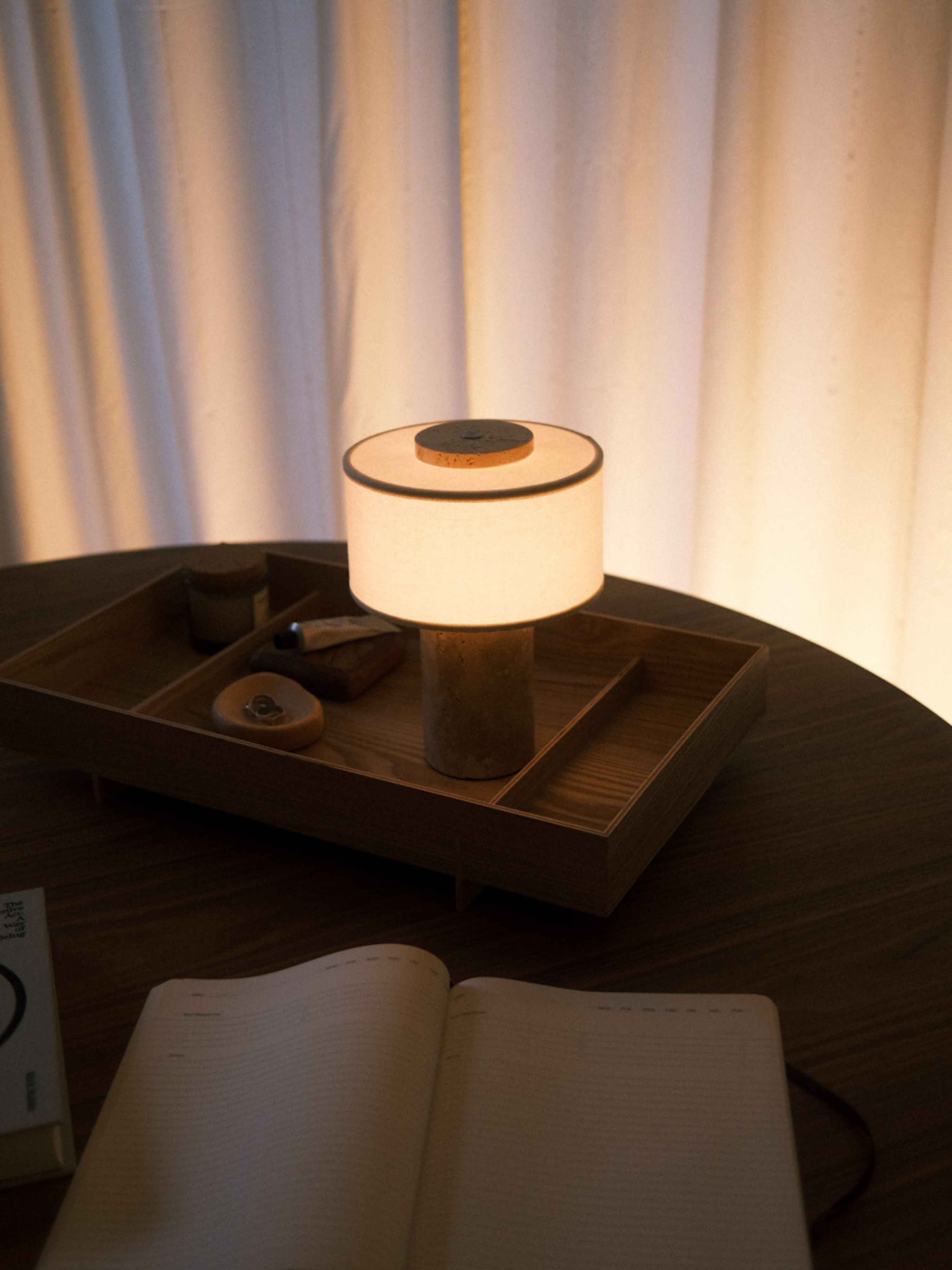 Set of 2 - Opal Mirror + Travertine