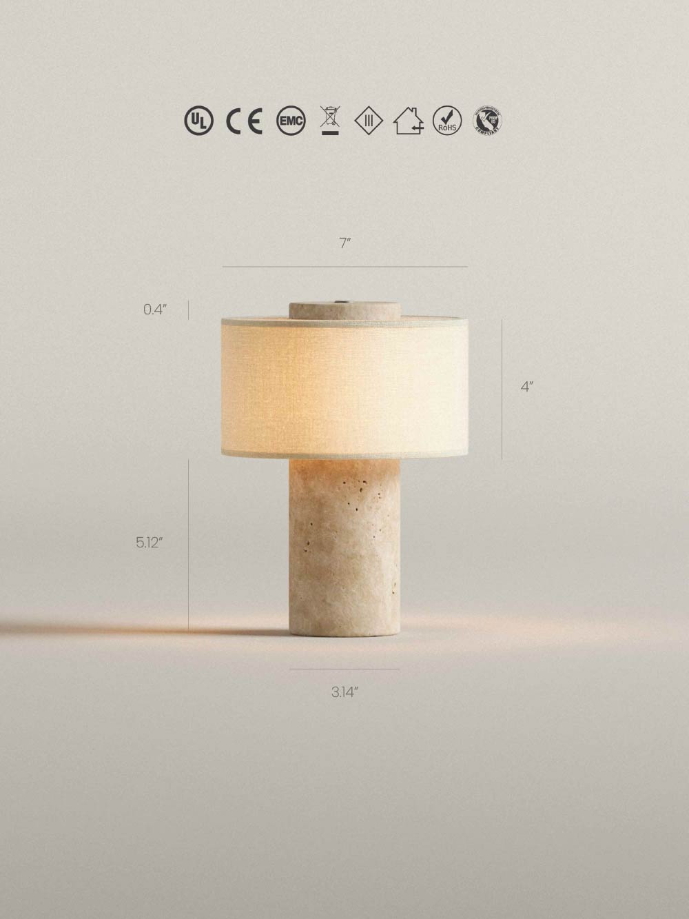The Original - Auríe Portable Lamp | Travertine - 9.5"