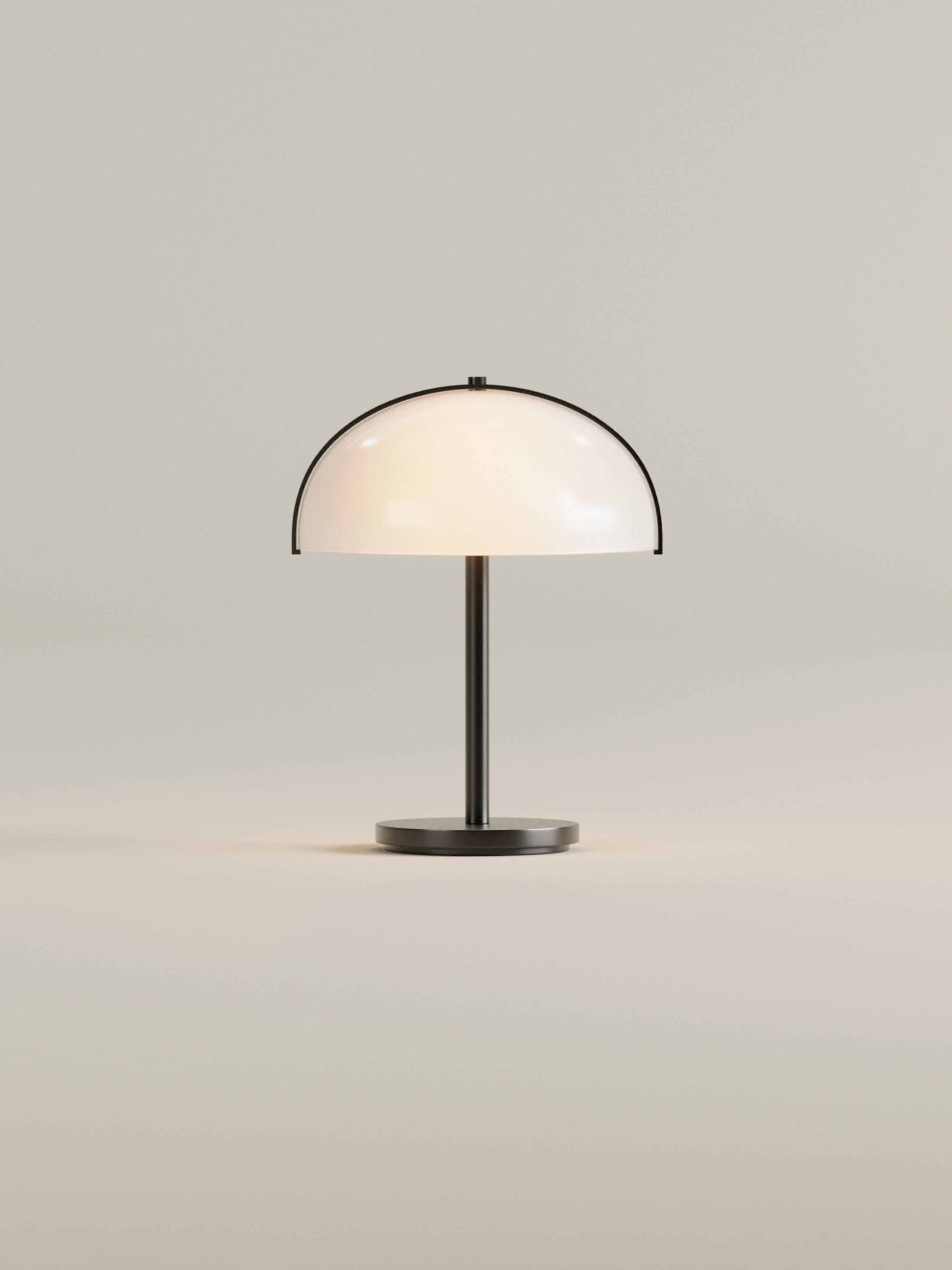 Opal Portable Lamp | Midnight Aluminium & Opaline Acrylic