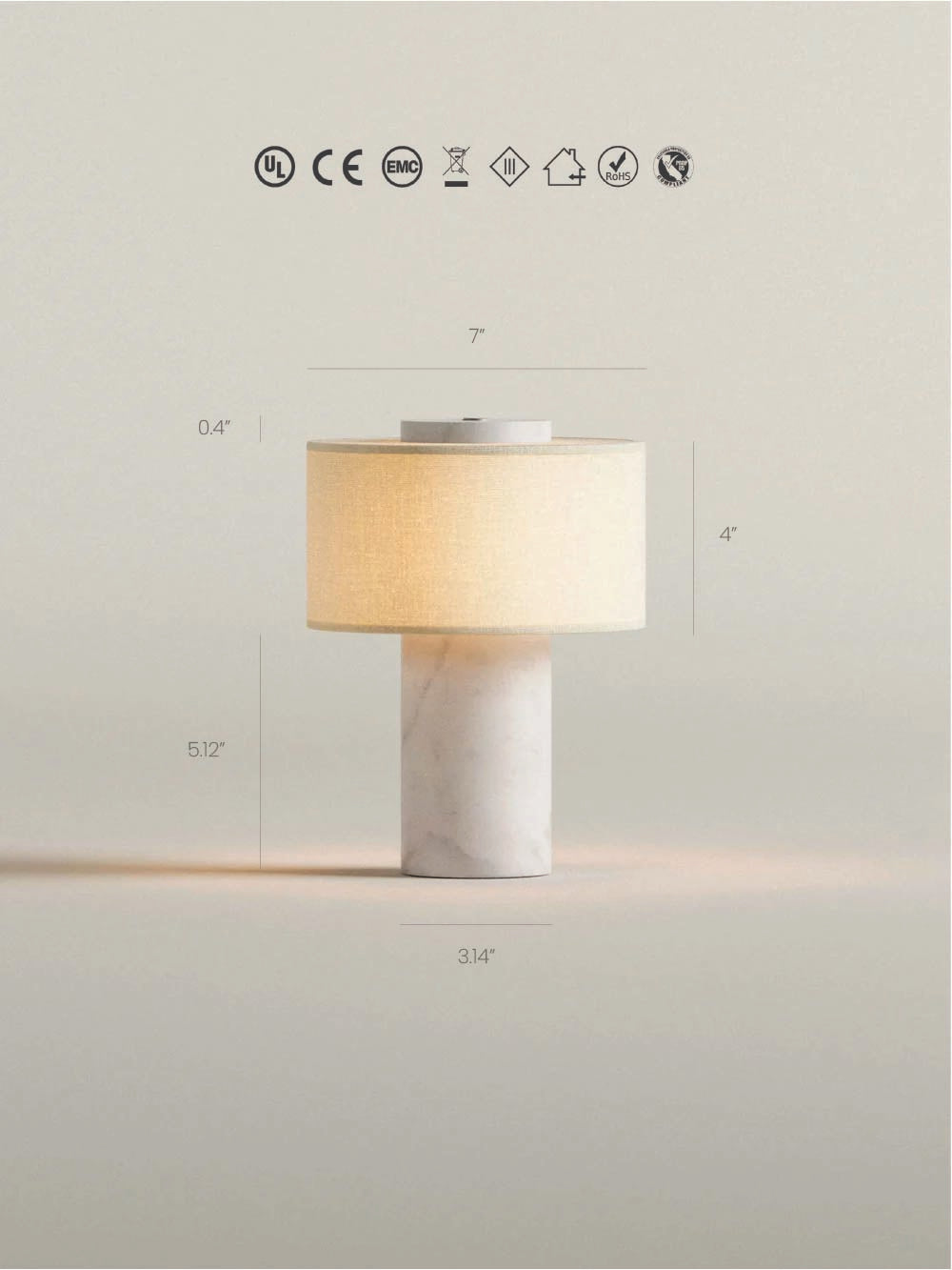 The Original - Auríe Portable Lamp | White Marble - 9.5"