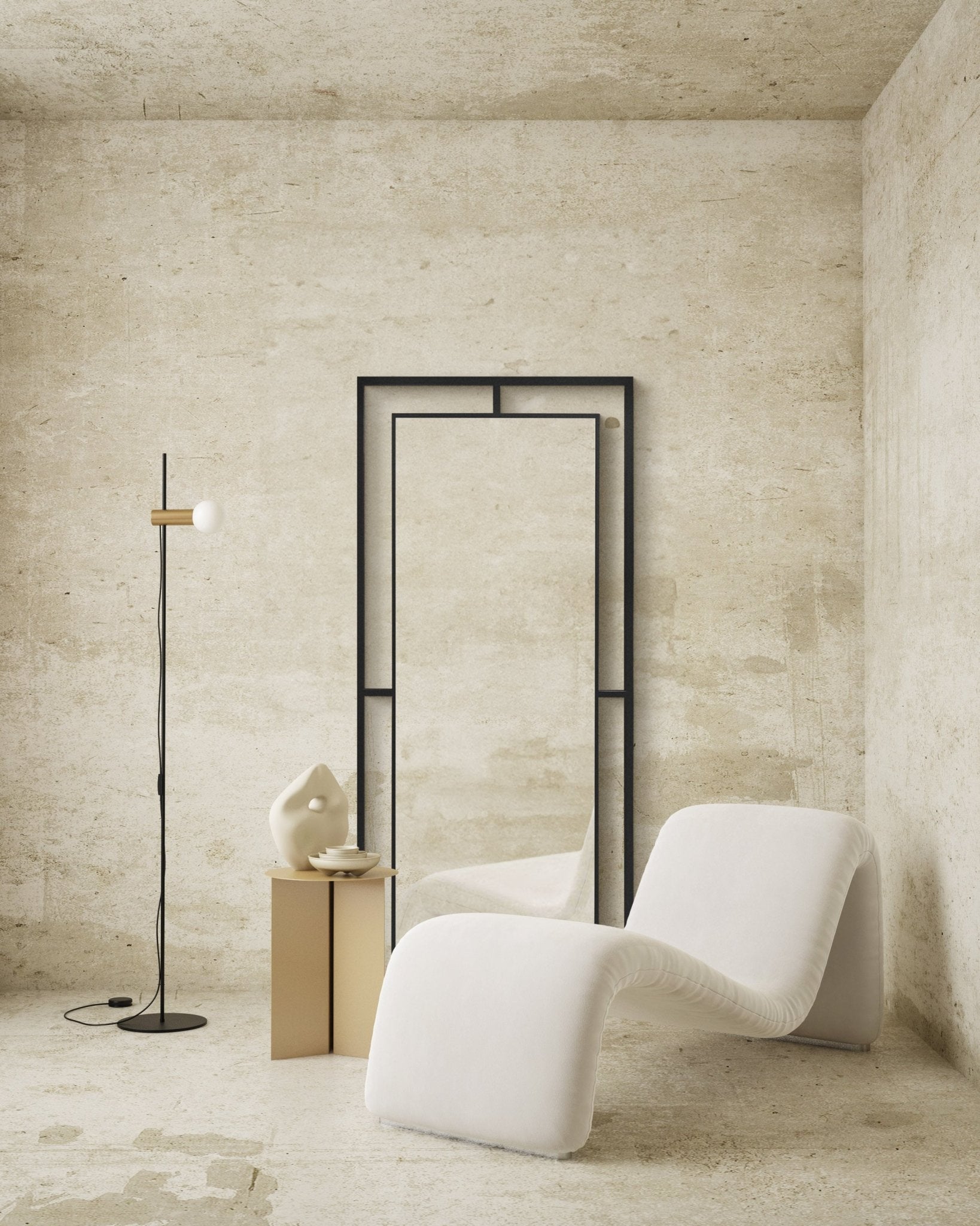 Framed Mirror No. 1 | Großer Spiegel mit Eisenrahmen | 180 × 80 cm. - Blossholm