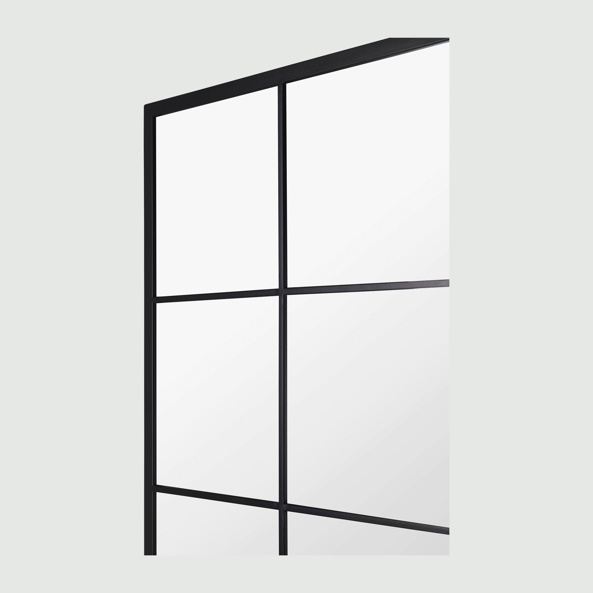 Grid Mirror No.1 | Großer Wandspiegel mit schwarzem Rahmen 220 × 110 cm - Blossholm